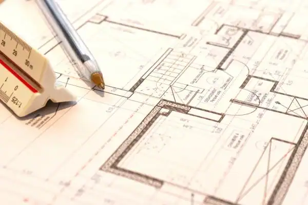 Image of architect Havering drawings